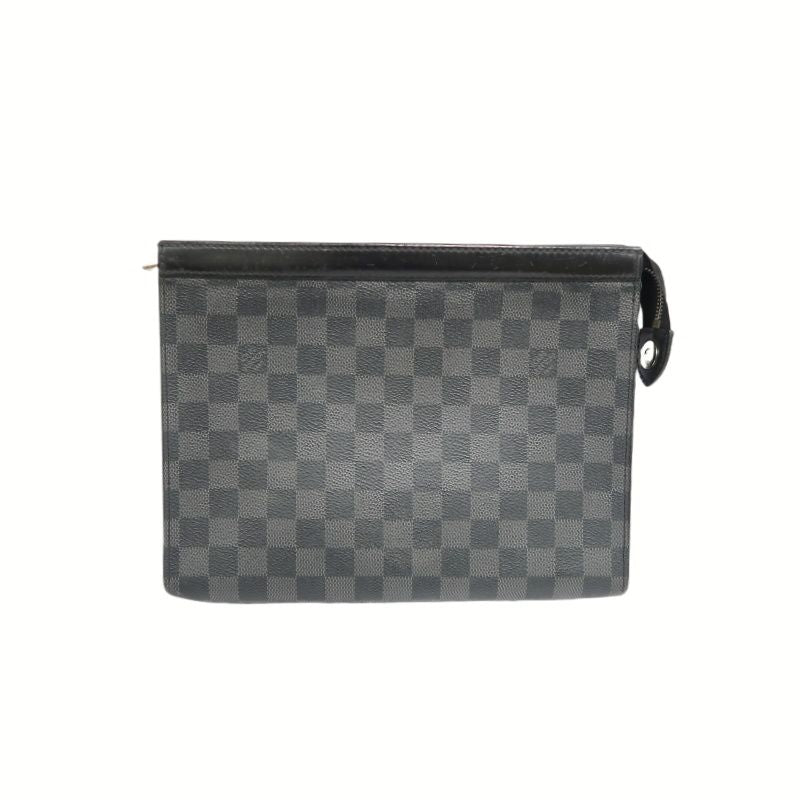 LOUIS VUITTON Damier Graphite Black PVC Clutch Bag & Pouch