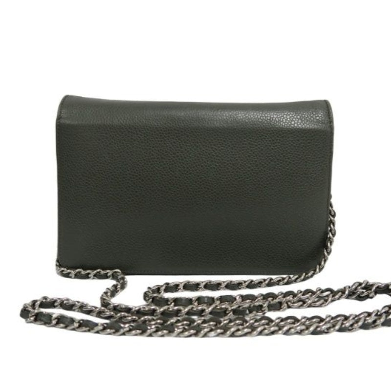 Chanel Shoulder Crossbody Bag, Grey Caviar Leather, Flap Design, Silver Hardware, With Authenticity Card, Luxury Classic Handbag