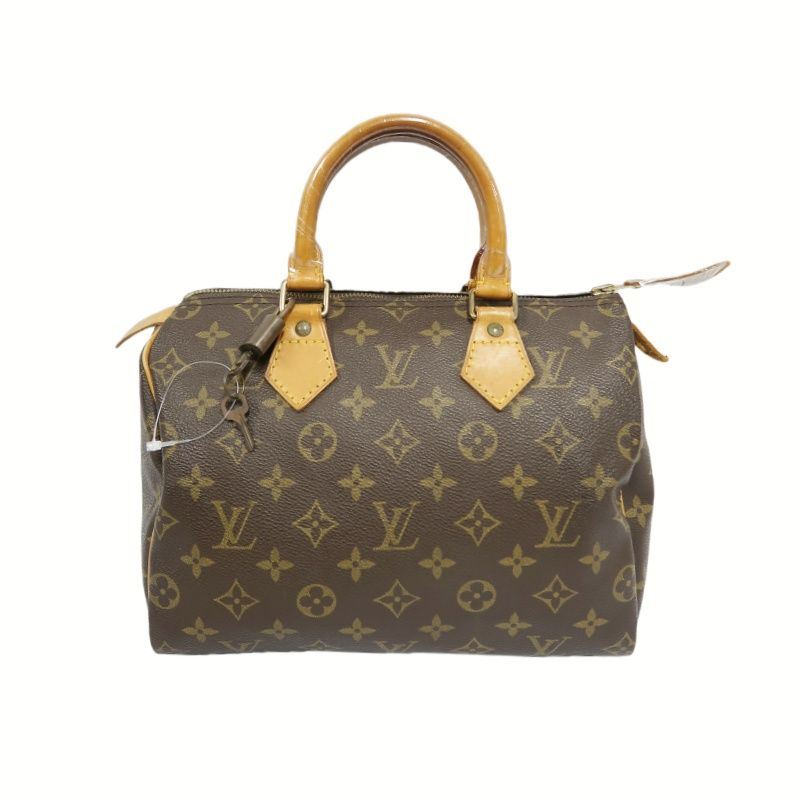 LOUIS VUITTON Monogram Speedy 25 Handbag, Brown, Comes with Padlock and Two Keys