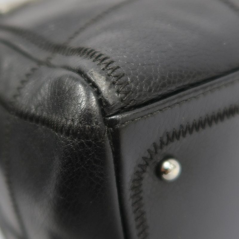 CHANEL Chocolate Bar Black Lambskin Handbag with Guarantee Card