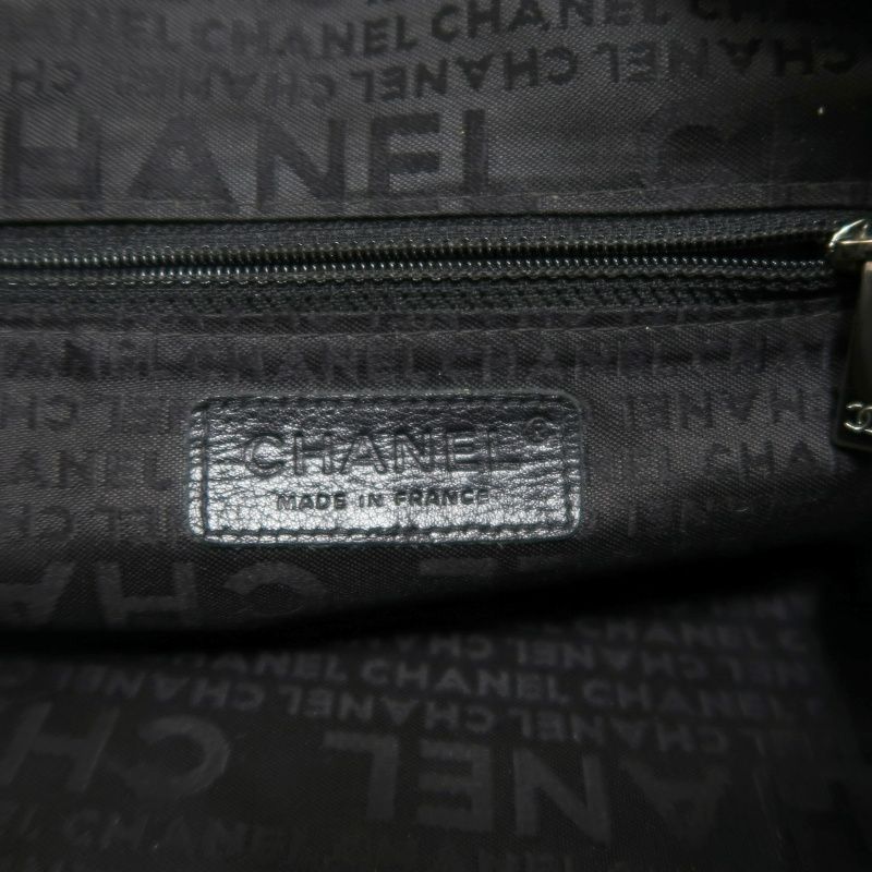 CHANEL Chocolate Bar Black Lambskin Handbag with Guarantee Card
