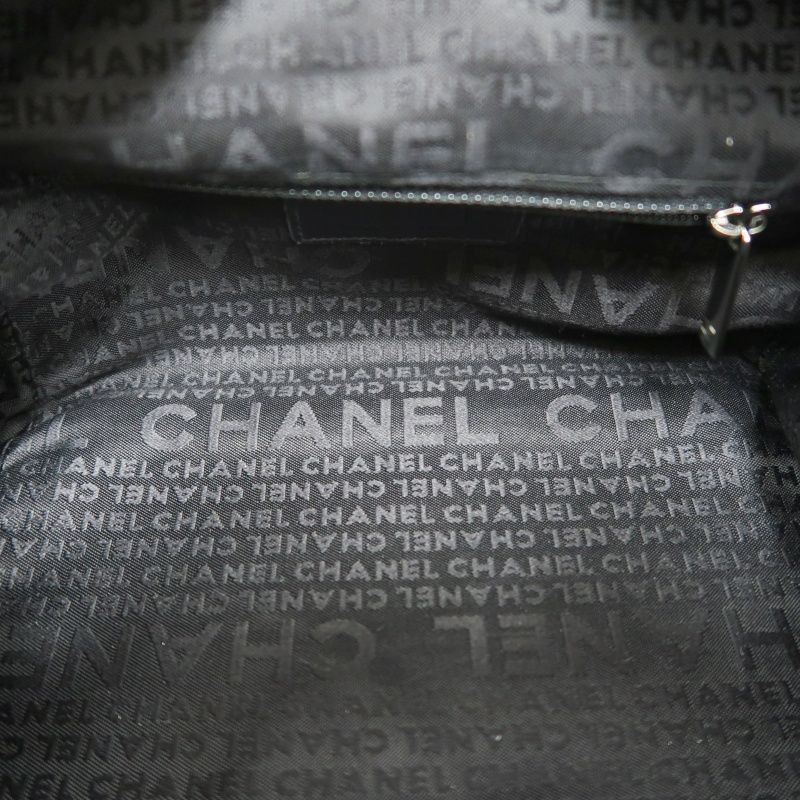 CHANEL Chocolate Bar Black Lambskin Handbag with Guarantee Card