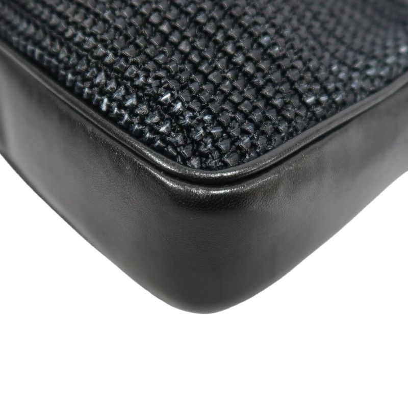 YVES SAINT LAURENT (YSL) Black Knit Camera Crossbody Bag