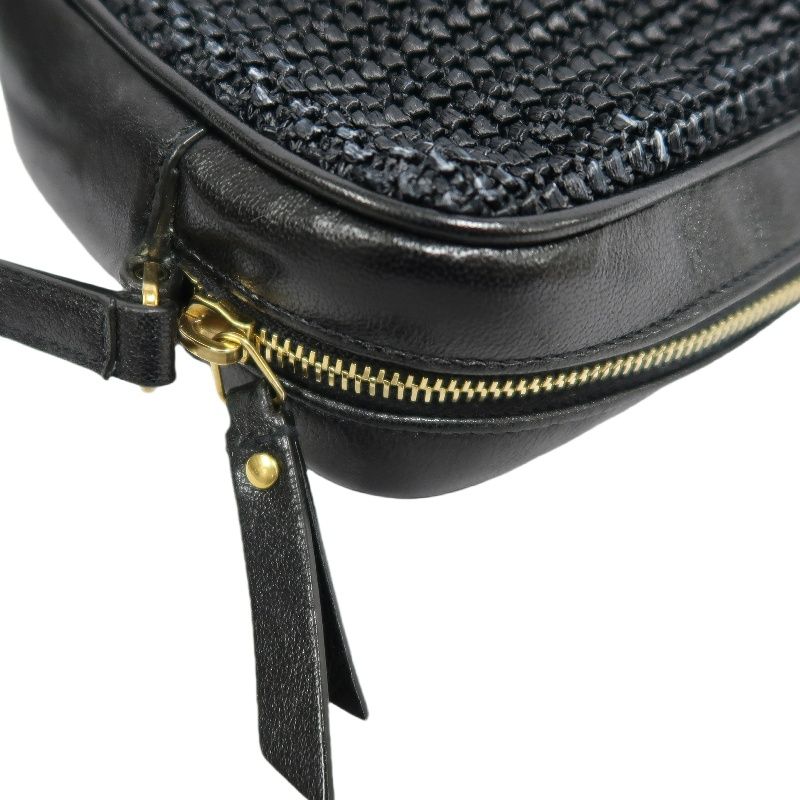 YVES SAINT LAURENT (YSL) Black Knit Camera Crossbody Bag