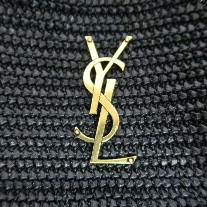 YVES SAINT LAURENT (YSL) Black Knit Camera Crossbody Bag