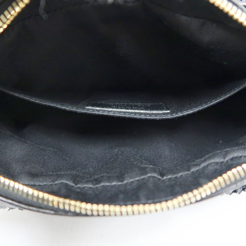 YVES SAINT LAURENT (YSL) Black Knit Camera Crossbody Bag
