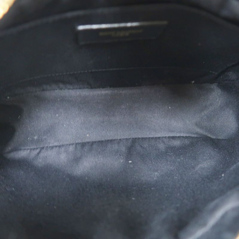 YVES SAINT LAURENT (YSL) Black Knit Camera Crossbody Bag