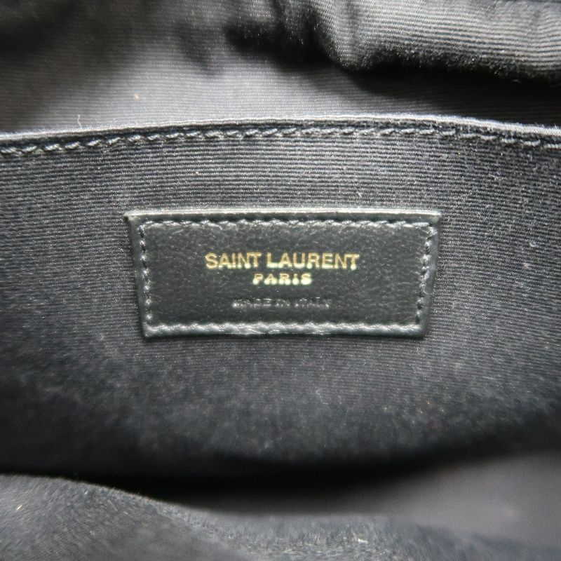 YVES SAINT LAURENT (YSL) Black Knit Camera Crossbody Bag