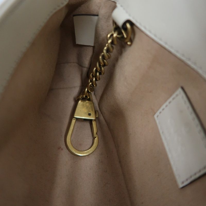 Gucci GG Marmont Quilted Super Mini Shoulder Bag, Off-White Lambskin with Gold-Tone Hardware, Crossbody &amp; Single Shoulder Carry