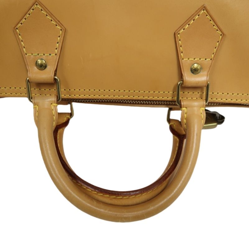 LOUIS VUITTON (LV) Nomade Leather Speedy 30 Beige Handbag with Padlock and 2 Keys