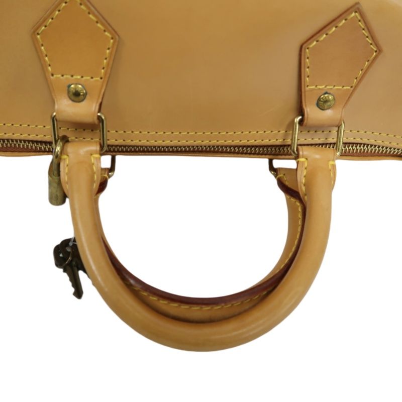 LOUIS VUITTON (LV) Nomade Leather Speedy 30 Beige Handbag with Padlock and 2 Keys