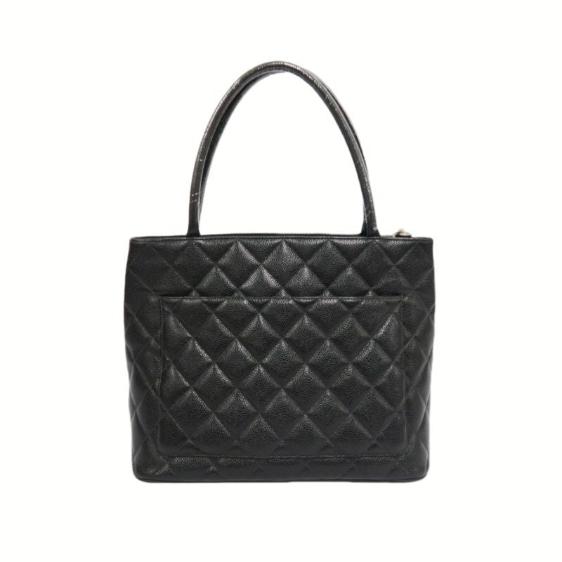 CHANEL Black Caviar Leather Reissue Tote Bag with Silver Hardware, with Guarantee Card