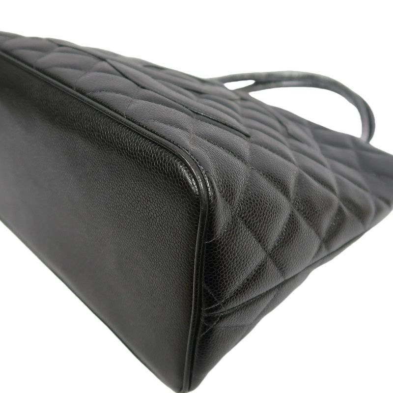 CHANEL Black Caviar Leather Reissue Tote Bag with Silver Hardware, with Guarantee Card
