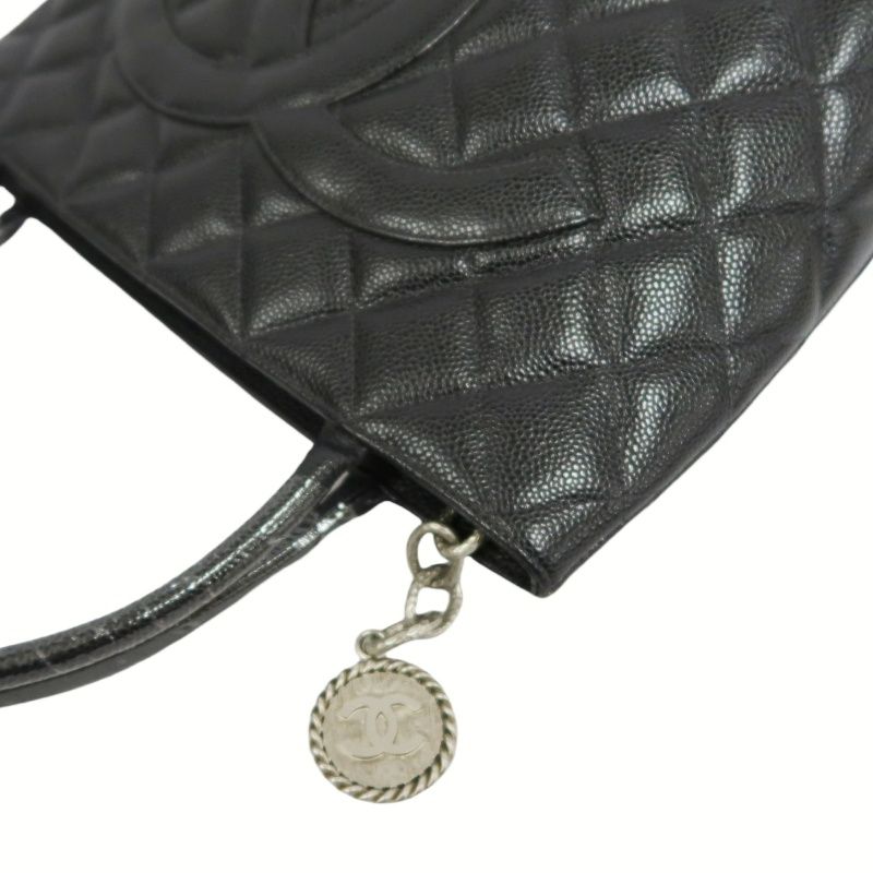CHANEL Black Caviar Leather Reissue Tote Bag with Silver Hardware, with Guarantee Card