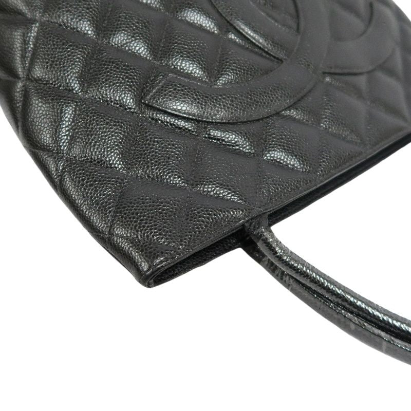 CHANEL Black Caviar Leather Reissue Tote Bag with Silver Hardware, with Guarantee Card