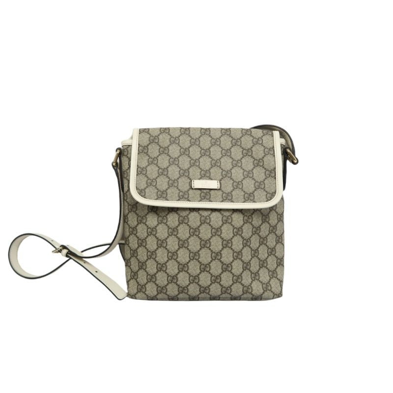GUCCI GG Supreme Brown Canvas Crossbody Bag
