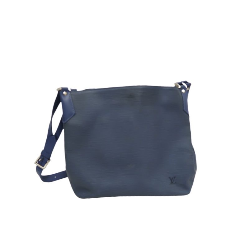 LOUIS VUITTON (LV) Epi Mandara MM Blue Shoulder Crossbody Bag with Silver Hardware