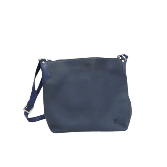 LOUIS VUITTON (LV) Epi Mandara MM Blue Shoulder Crossbody Bag with Silver Hardware