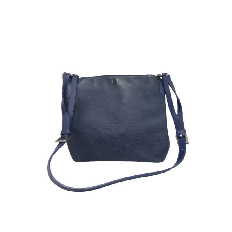 LOUIS VUITTON (LV) Epi Mandara MM Blue Shoulder Crossbody Bag with Silver Hardware