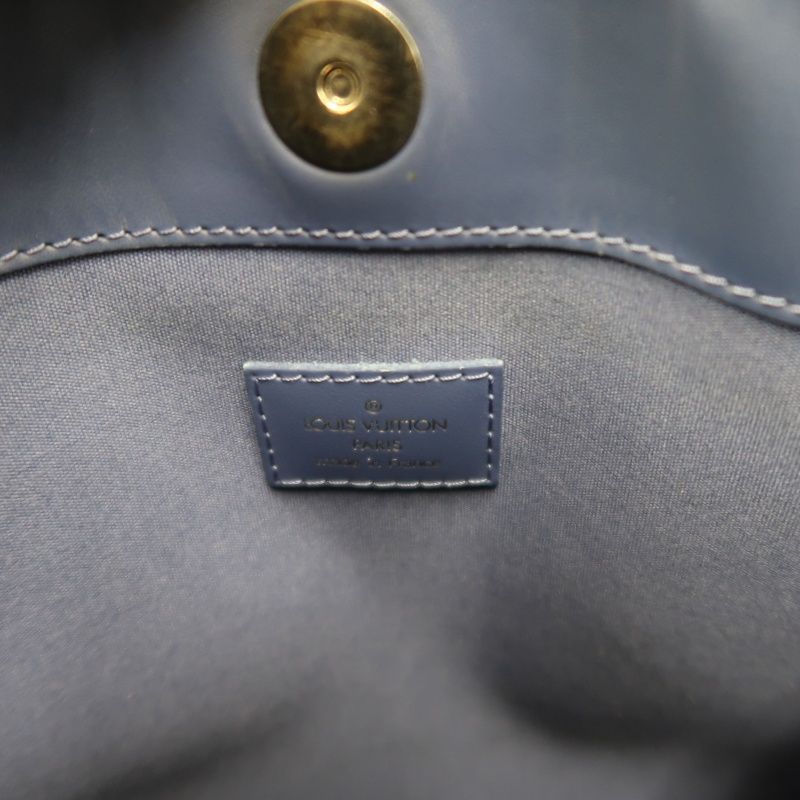 LOUIS VUITTON (LV) Epi Mandara MM Blue Shoulder Crossbody Bag with Silver Hardware