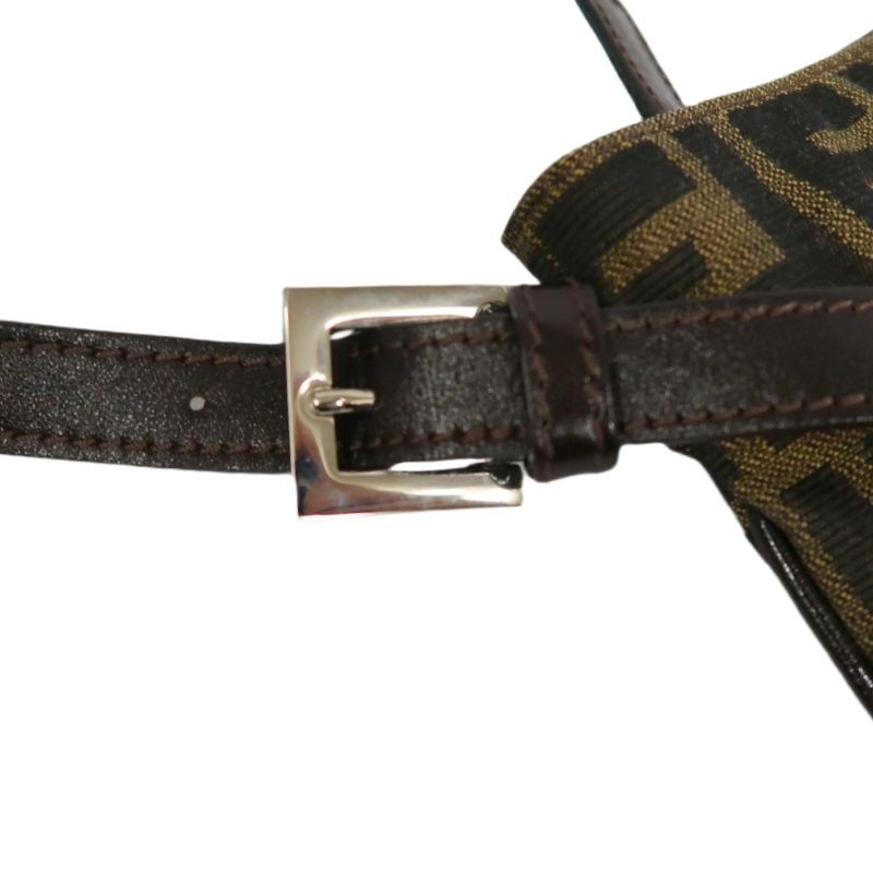 FENDI Brown Zucca Print Canvas Shoulder Bag
