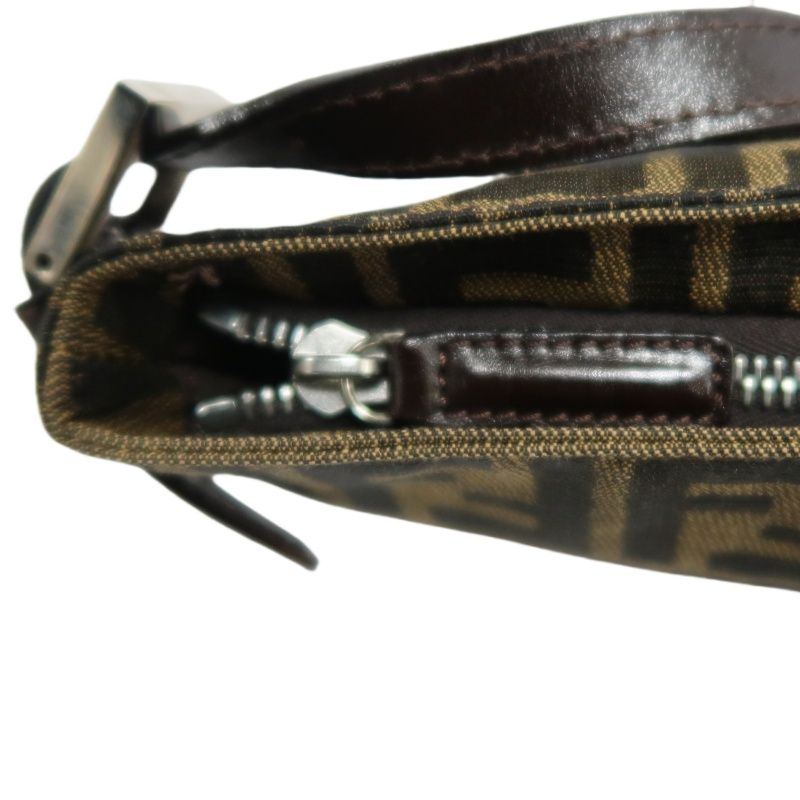 FENDI Brown Zucca Print Canvas Shoulder Bag