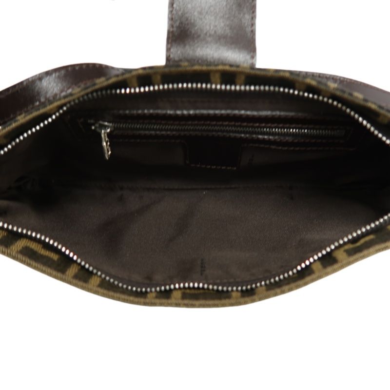 FENDI Brown Zucca Print Canvas Shoulder Bag