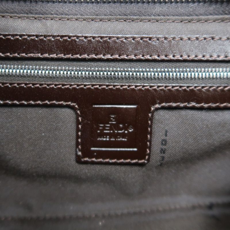 FENDI Brown Zucca Print Canvas Shoulder Bag