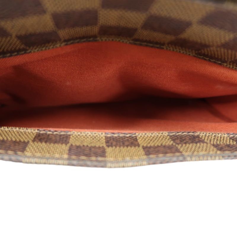 LOUIS VUITTON (LV) Damier Ebene Belem MM Brown Handbag, with Dust Bag