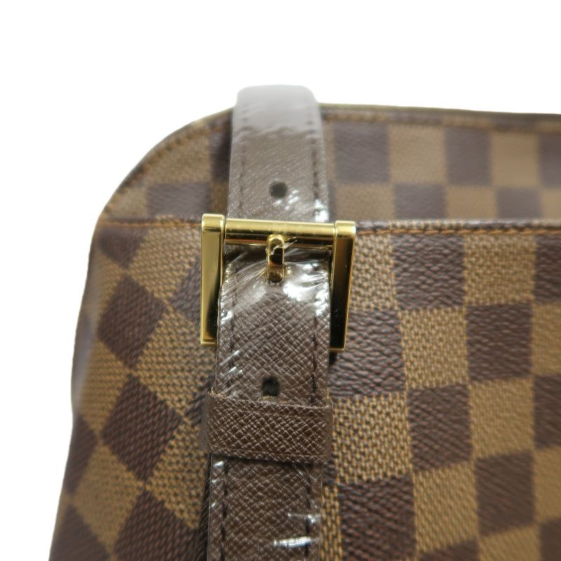 LOUIS VUITTON (LV) Damier Ebene Belem MM Brown Handbag, with Dust Bag