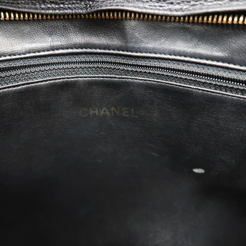 CHANEL Black Caviar Leather Triple Coco Shoulder Bag with Gold Hardware