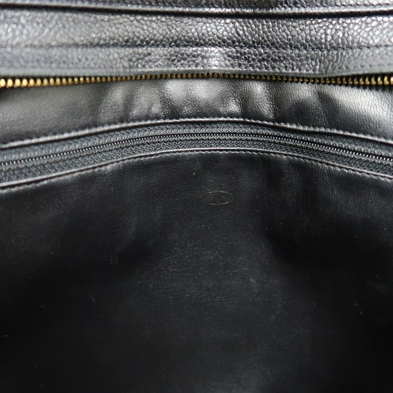 CHANEL Black Caviar Leather Triple Coco Shoulder Bag with Gold Hardware