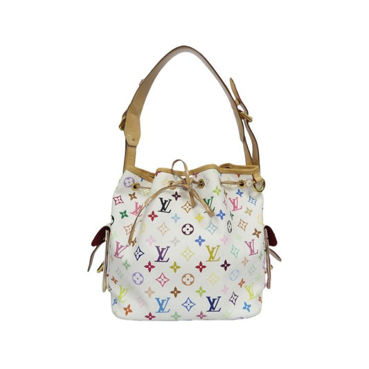 LOUIS VUITTON (LV) Multicolore Petit Noe White Drawstring Bucket Shoulder Bag
