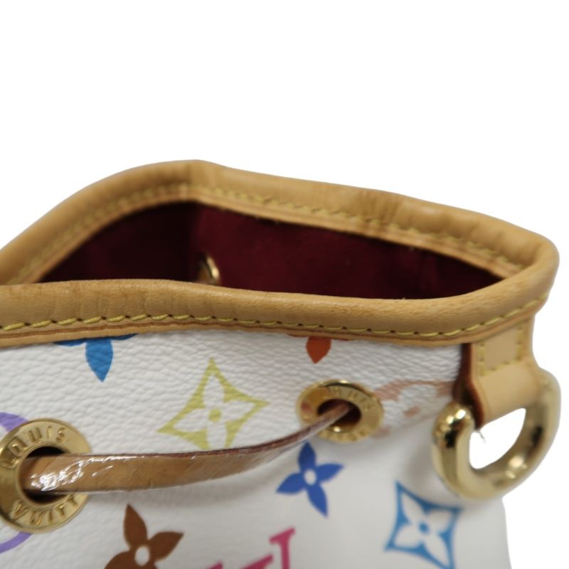LOUIS VUITTON (LV) Multicolore Petit Noe White Drawstring Bucket Shoulder Bag