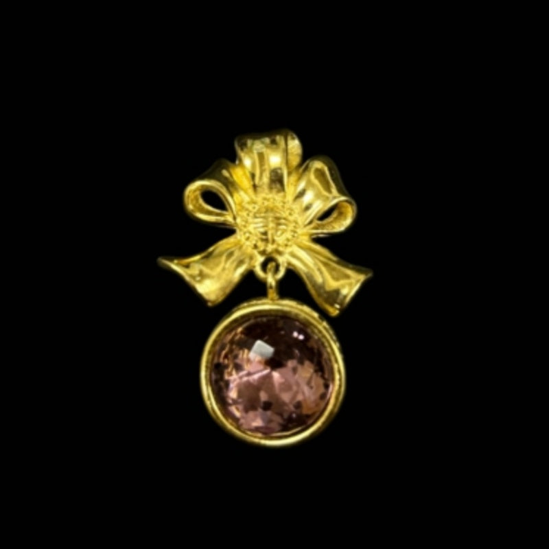 GIVENCHY Single Earring, Gold-Tone Hardware, Purple Stone, Clip-On