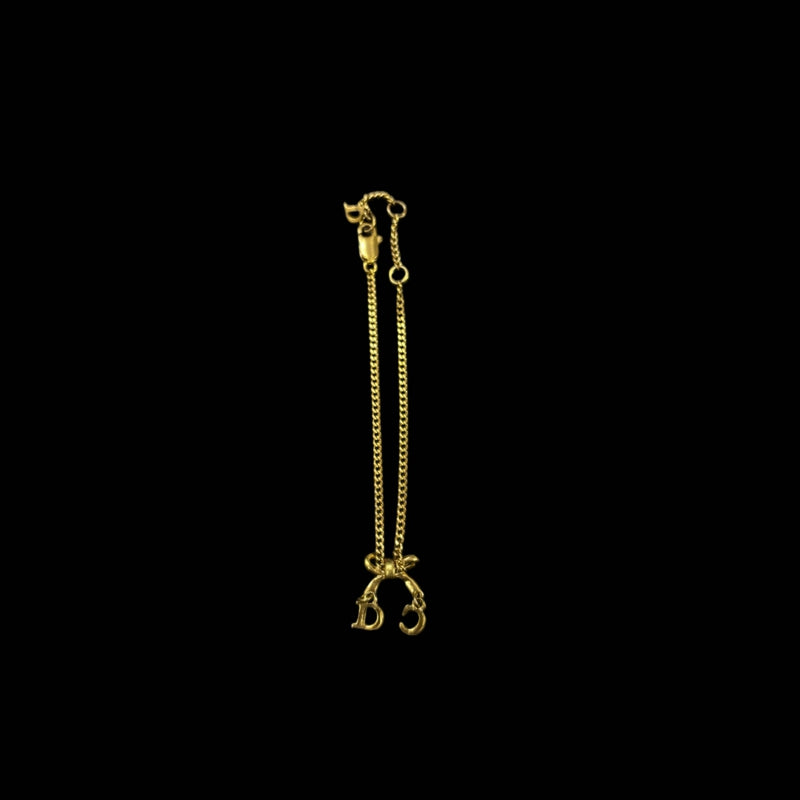 DIOR Ribbon Bracelet, Gold-Tone Hardware, Gold, Alloy