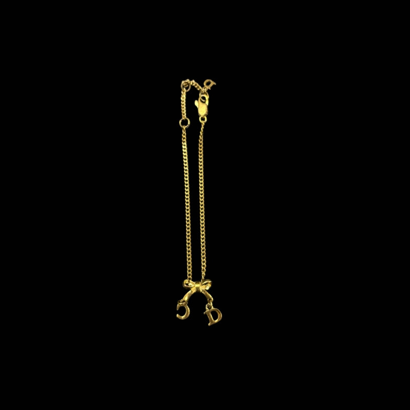DIOR Ribbon Bracelet, Gold-Tone Hardware, Gold, Alloy