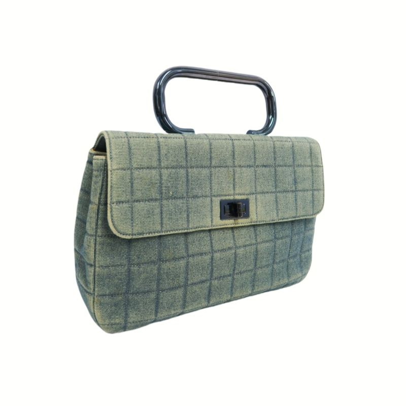 CHANEL Blue Denim Quilted Handbag, with Guarantee Card