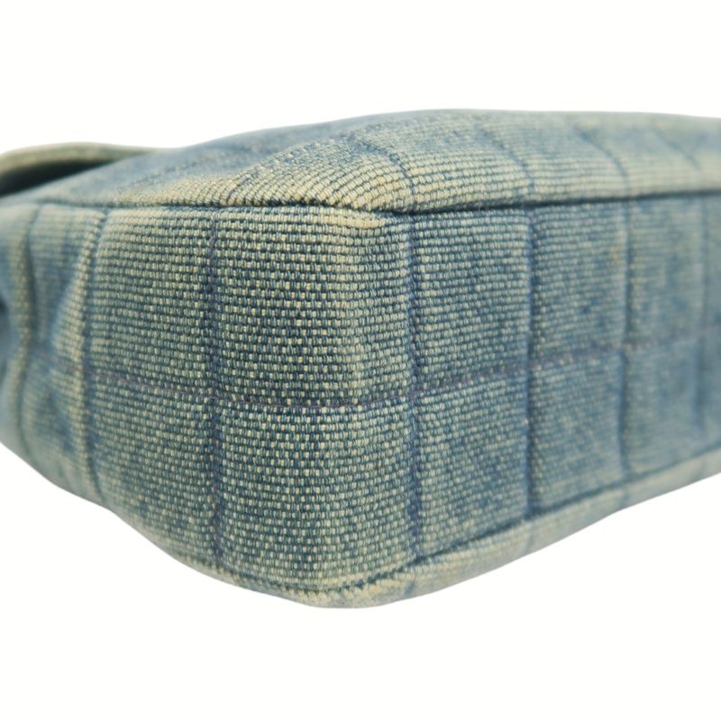 CHANEL Blue Denim Quilted Handbag, with Guarantee Card