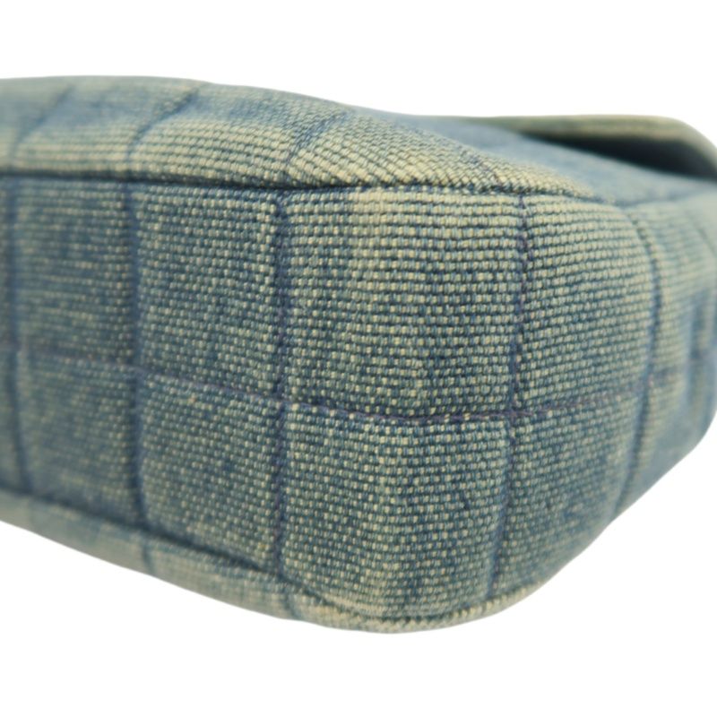 CHANEL Blue Denim Quilted Handbag, with Guarantee Card