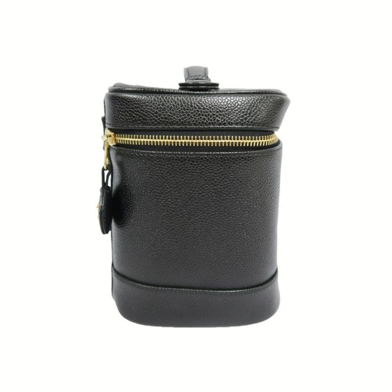 CHANEL Black Caviar Leather Vanity Pouch Handbag, with Guarantee Card & Dust Bag