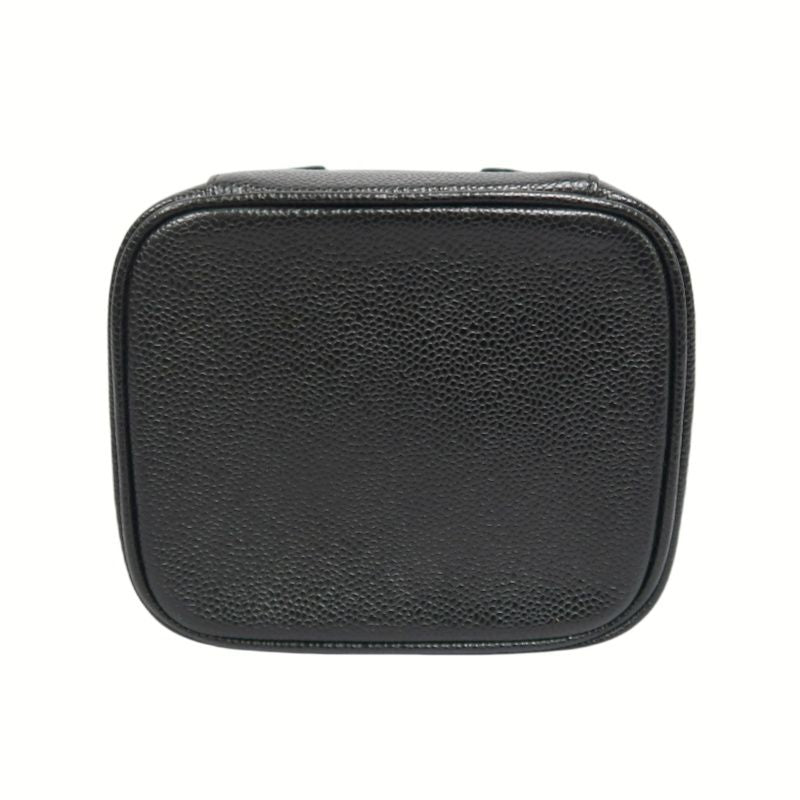 CHANEL Black Caviar Leather Vanity Pouch Handbag, with Guarantee Card & Dust Bag