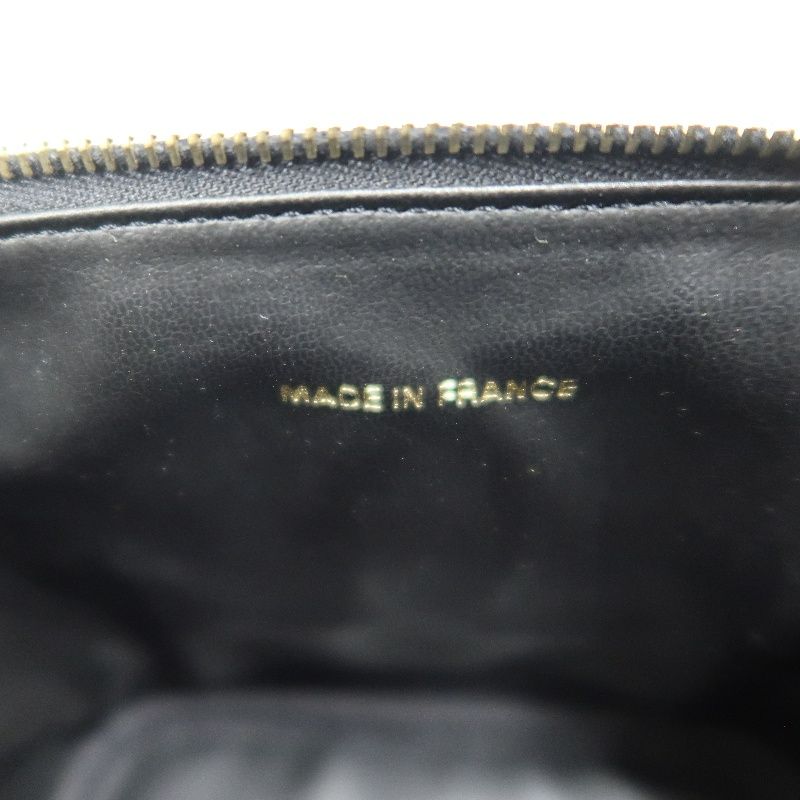 CHANEL Black Caviar Leather Vanity Pouch Handbag, with Guarantee Card & Dust Bag