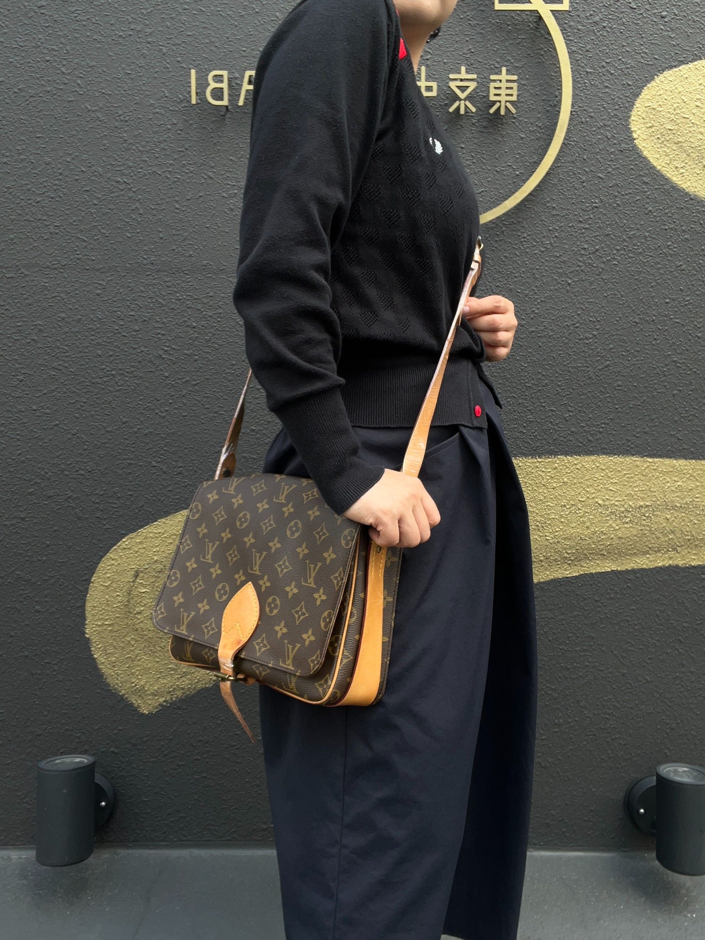 LOUIS VUITTON Cartesiere Monogram Shoulder Bag, Brown. LV Monogram Canvas Saddle Bag, Crossbody Bag. Comes with dust bag.