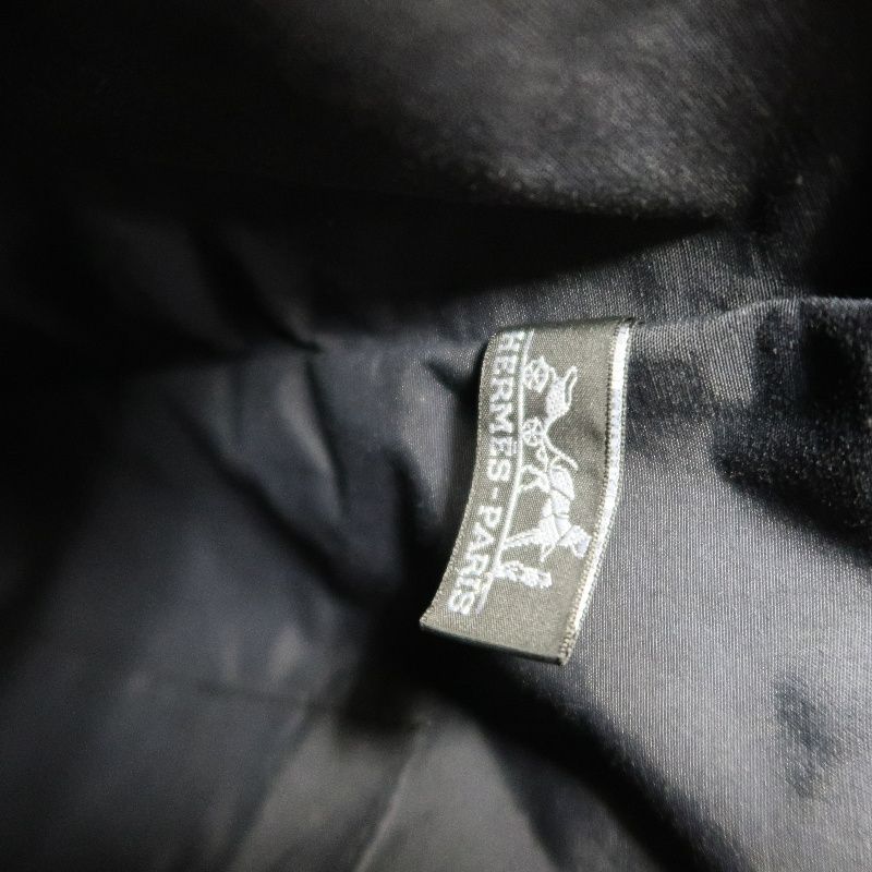 HERMES Cabas Roulis Handbag in Grey Canvas