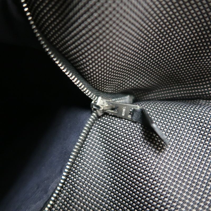 HERMES Cabas Roulis Handbag in Grey Canvas