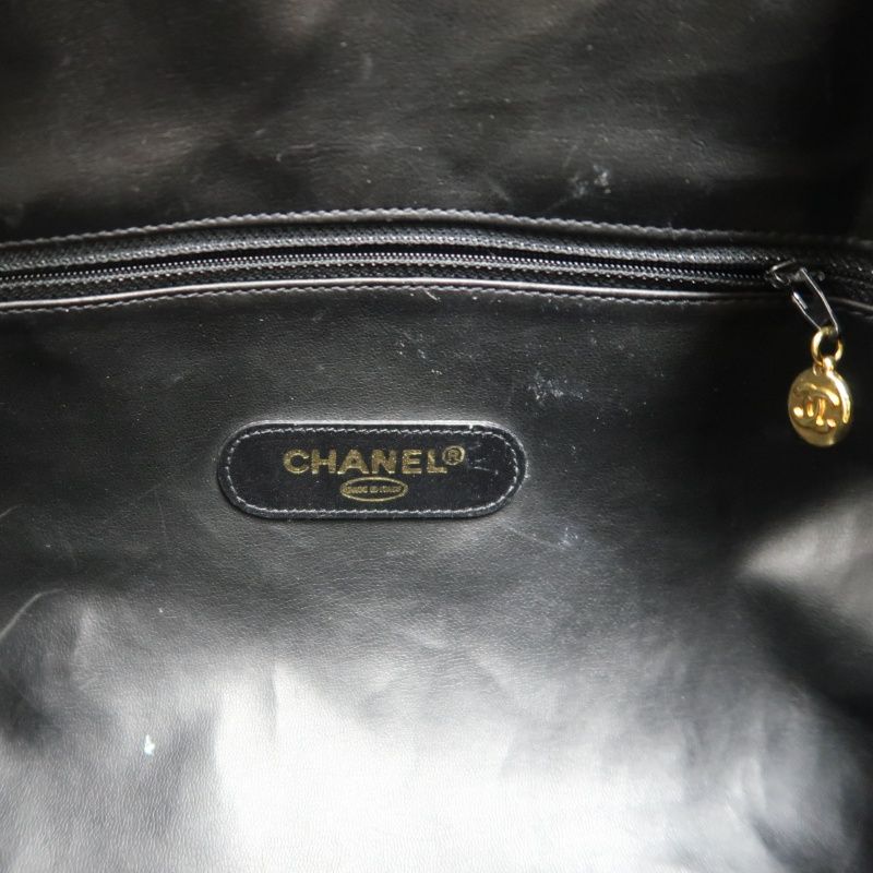 CHANEL Coco Mark 2-Way Boston Bag Black Caviar Leather with Gold Hardware