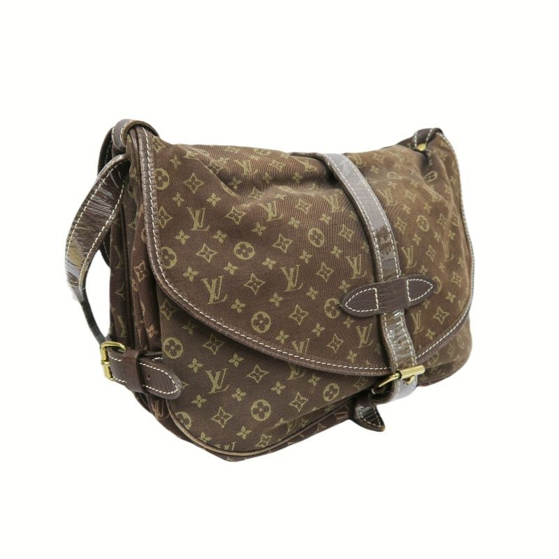 LOUIS VUITTON (LV) Monogram Denim Soufflot Brown Crossbody Bag with Dust Bag