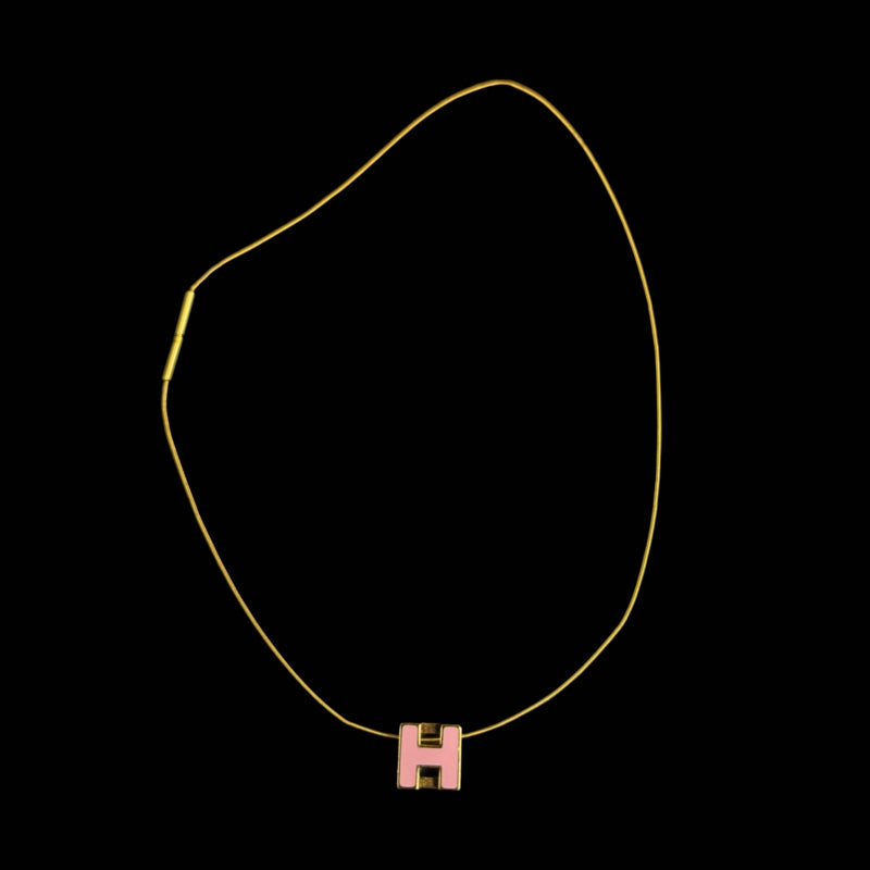 HERMES Necklace Pink Gold Hardware Gold Plated Old Version