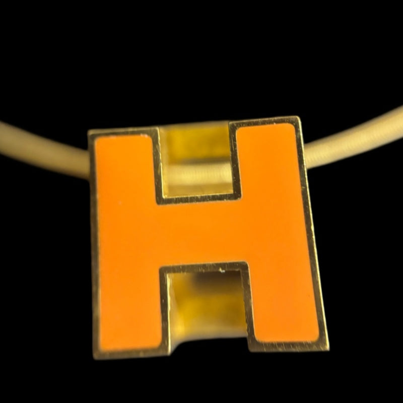 HERMES Necklace Orange Gold Color Old Version Chain With Original Box